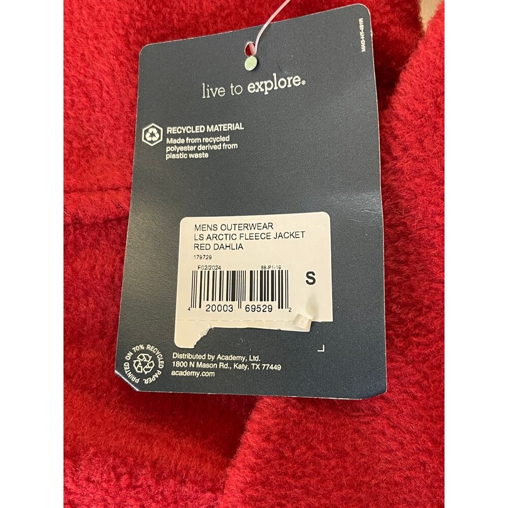 NWT Magellan Outerwear Fleece Full Zip Jacket Red Dahlia Outdoors Mens Small - Picture 2 of 8